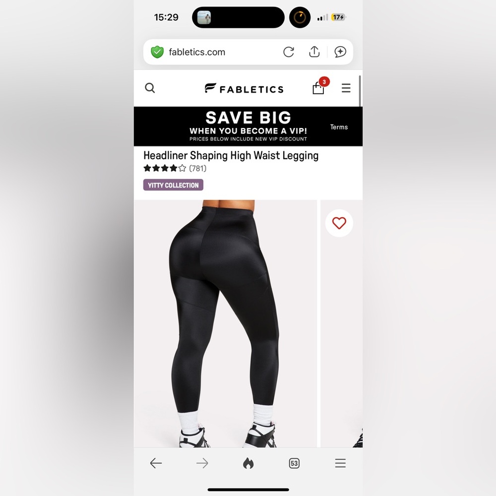 Yitty Headliner Shaping High Waist Black Leggings